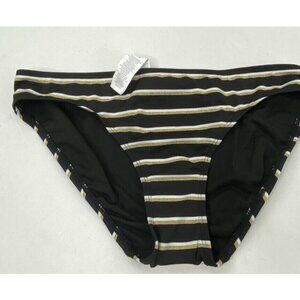 Ralph Lauren $56 Dylan Striped Bikini Bottoms Black Size 12